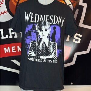 Wednesday Character Graphic Tee - Black